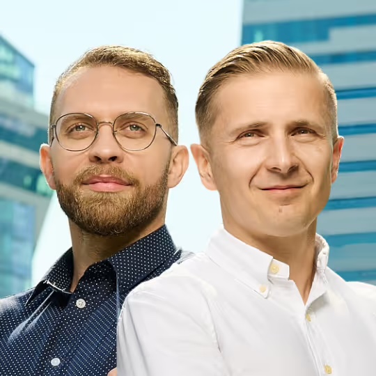 Daniel Lampart i Artur Mydlarz, trenerzy szkolenia audytora